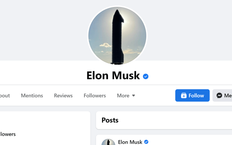 Elon Musk Facebook Page