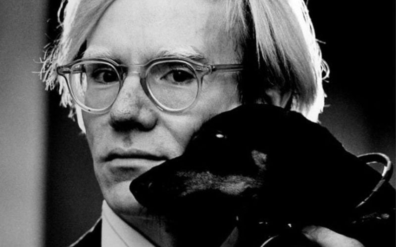 Andy Warhol with his Daschund Archie Wiki Commons Jack Mitchell 860x
