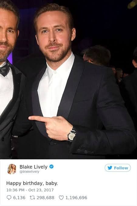 Ryan Reynolds and Blake Lively: Social media Trolls Ryan Gosling Happy Birthday wish